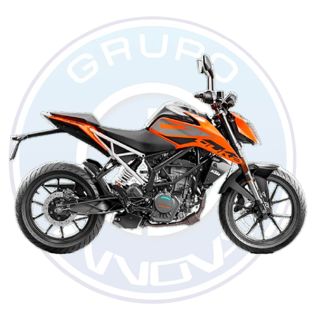 Motocicleta KTM 200 Duke 200 cc deportiva con frenos ABS derecha