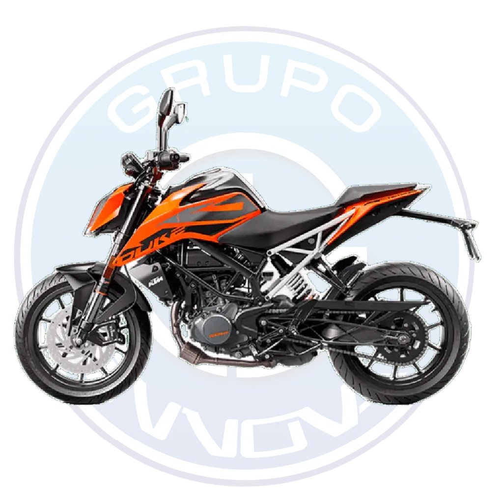Motocicleta KTM 200 Duke 200 cc deportiva con frenos ABS izquierda