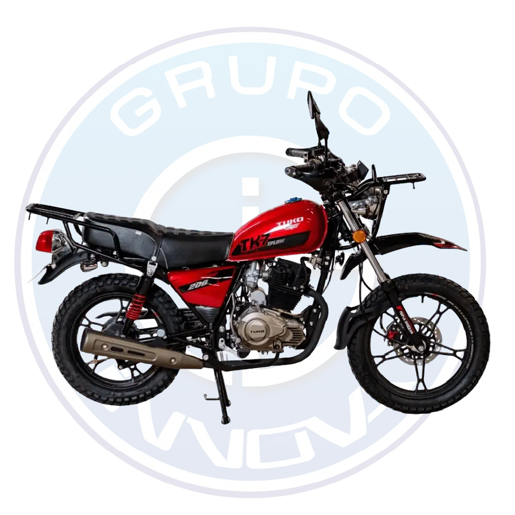 Vista frontal de la motocicleta Tuko TK-7 Explore 200cc 2026