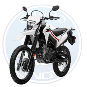 parte frontal Honda XR300L Tornado 2026 diseño off road y luces LED