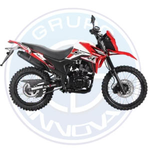 Vista lateral de la Loncin LX200GY-7 con diseño enduro y estructura robusta.