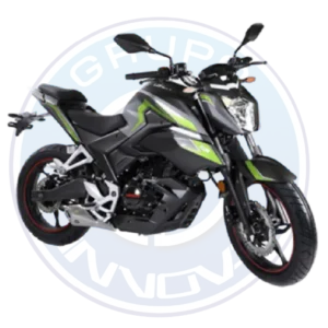 Vista lateral de la Loncin LX250-15 con diseño naked deportivo y moderno.