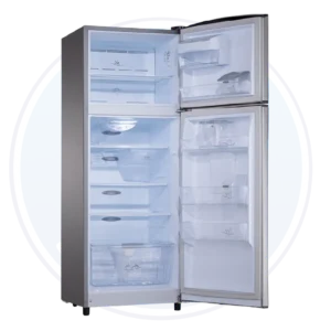 Interior de refrigeradora Indurama RI-425 309 litros con bandejas de vidrio