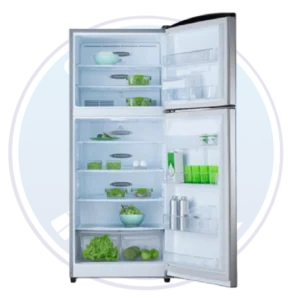 Interior de refrigeradora Indurama RI-575 con bandejas de vidrio