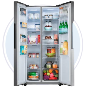 Interior de refrigeradora Indurama RI-760 con bandejas de vidrio