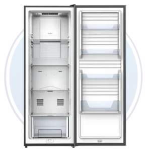 Interior de refrigeradora RCA 315 litros No Frost