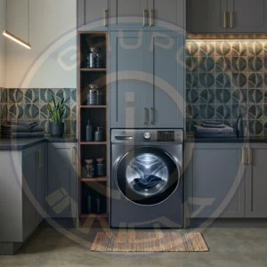 lavadora Indurama color gris frontal