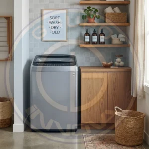 lavadora LG silver moderna