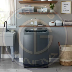 Lavadora TCL automática carga superior de 18KG negra