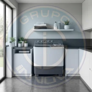 Lavadora semiautomática Westinghouse doble tina color blanco