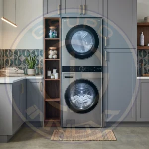 lavadora y secadora LG WashTower frontal silver